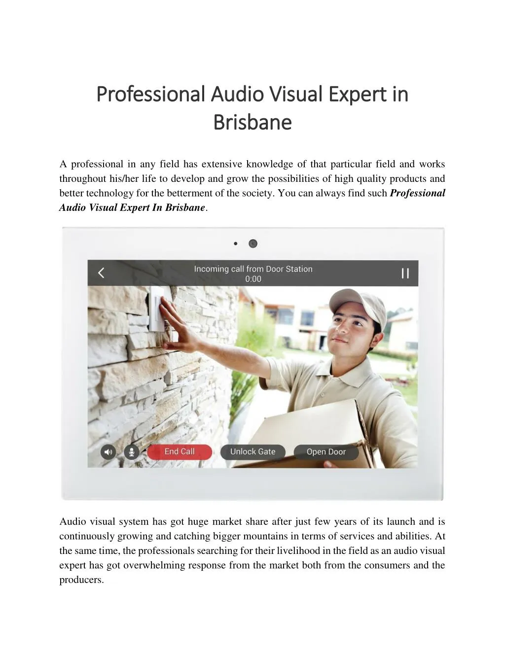 professional audio visual expert in professional