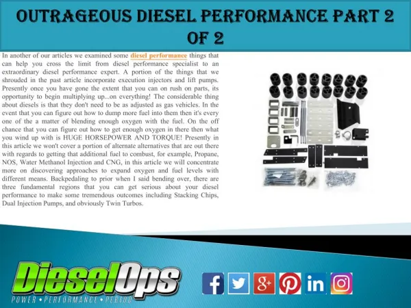 Outrageous Diesel Performance Part 2 of 2