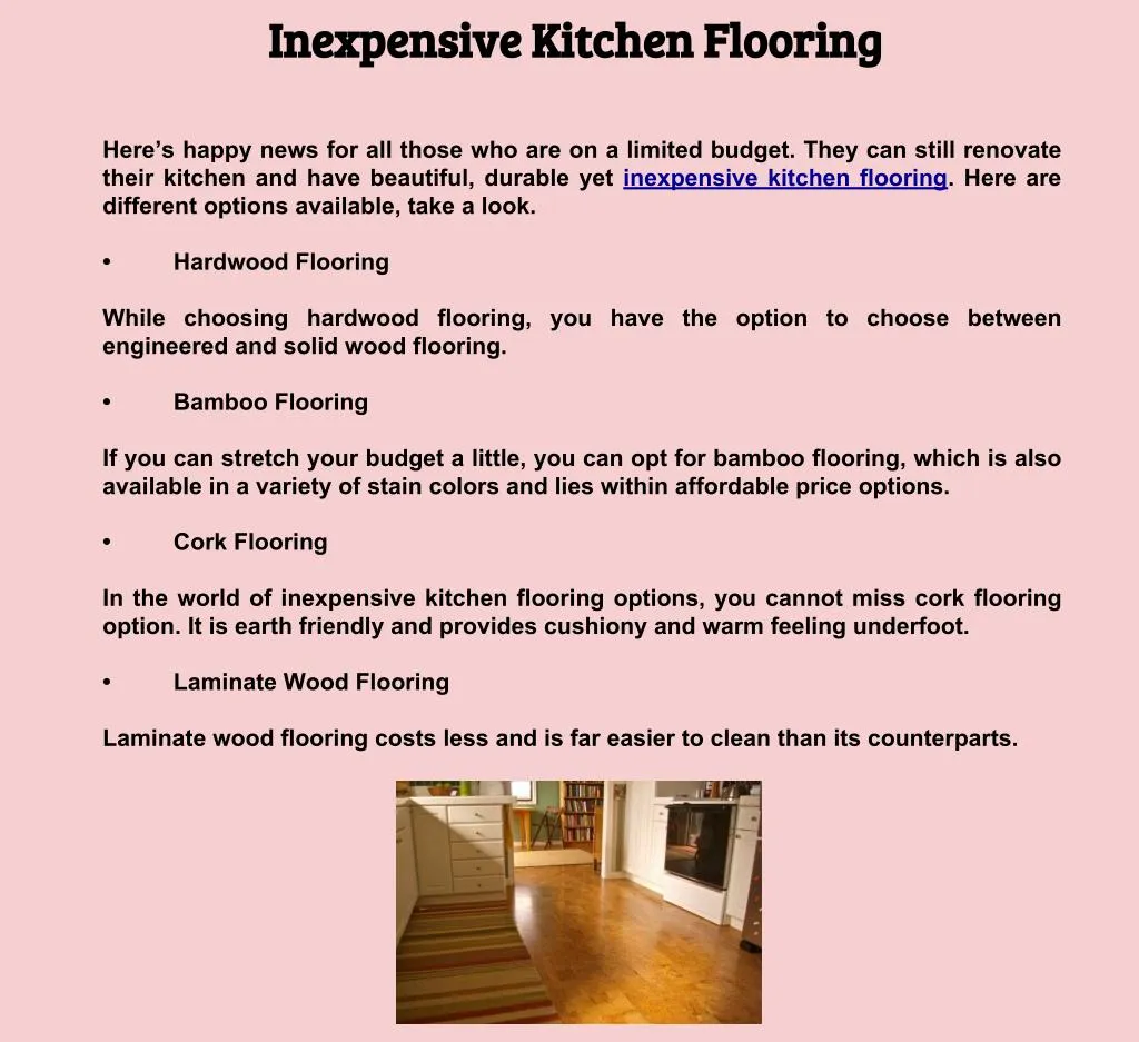 inexpensive kitchen flooring inexpensive kitchen