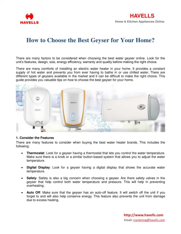 How to Choose the Best Geyser for Your Home?