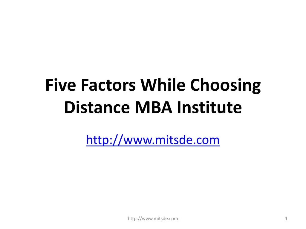 five factors while choosing distance mba institute
