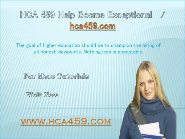HCA 459 Help Bcome Exceptional / hca459.com