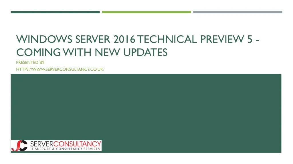 windows server 2016 technical preview 5 coming with new updates