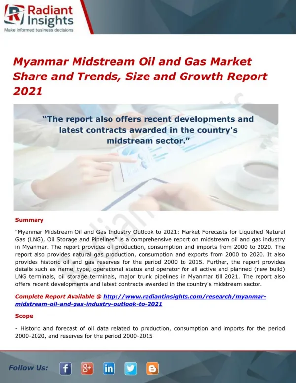 Myanmar Midstream Oil and Gas Market Trends, Share, Outlook 2021