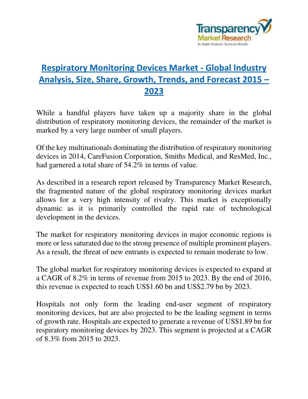 respiratory monitoring devices market global