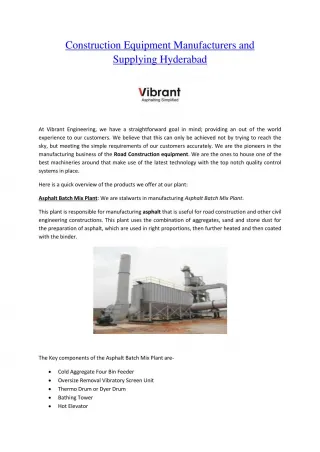 Construction Equipment Manufacturers - slide 1