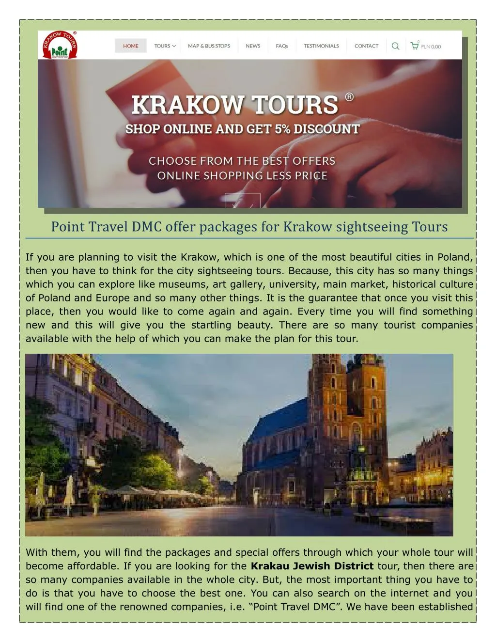 point travel dmc offer packages for krakow