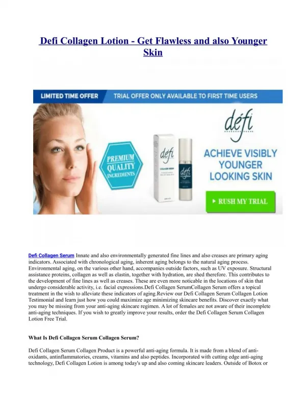 Defi Skincare - Collagen Serum For Younger Looking Skin