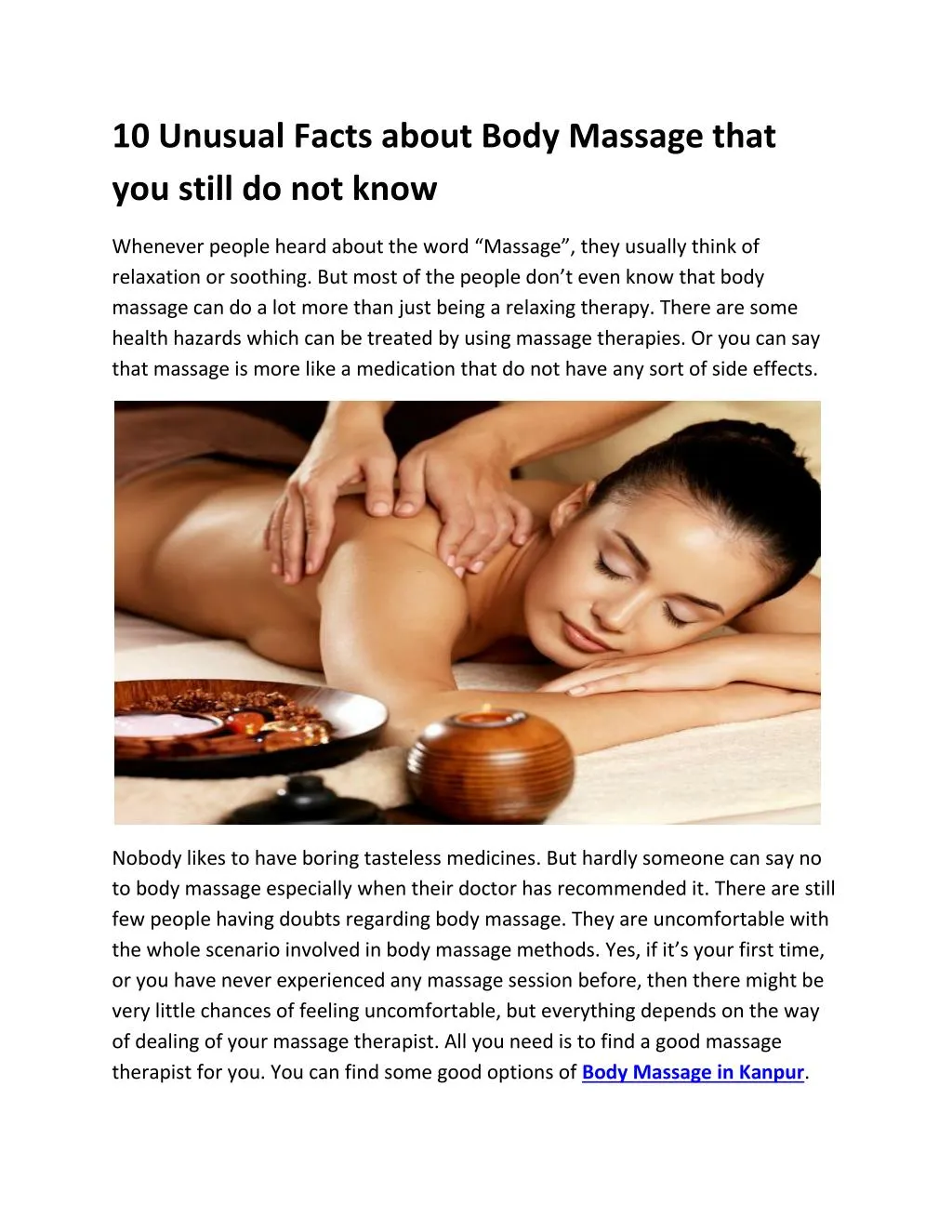 10 unusual facts about body massage that