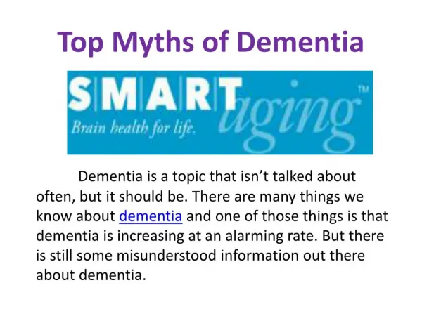 Top Myths of Dementia