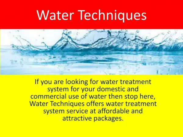#1 Rated Home Water Treatment Systems - Water Techniques