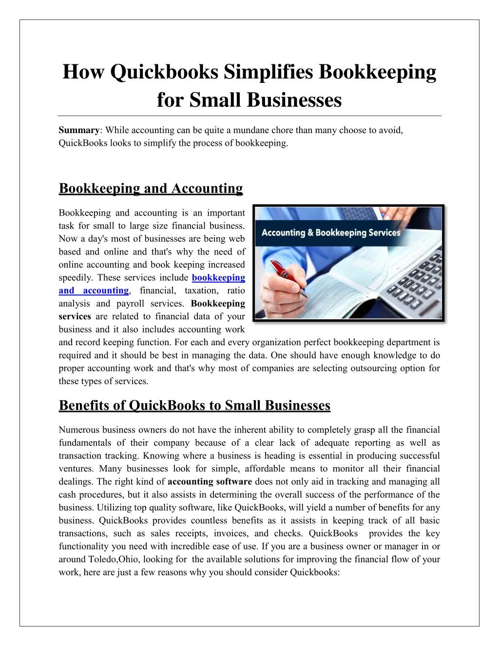 how quickbooks simplifies bookkeeping for small