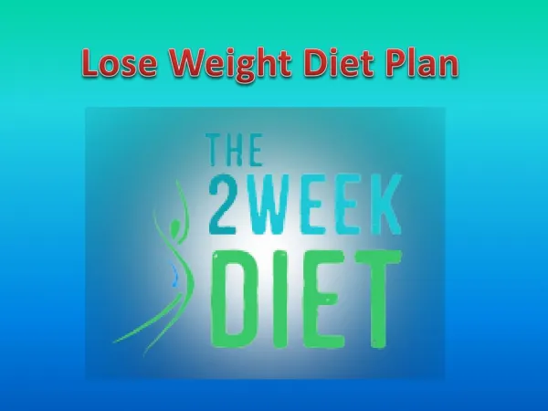 Lose Weight Diet Plan