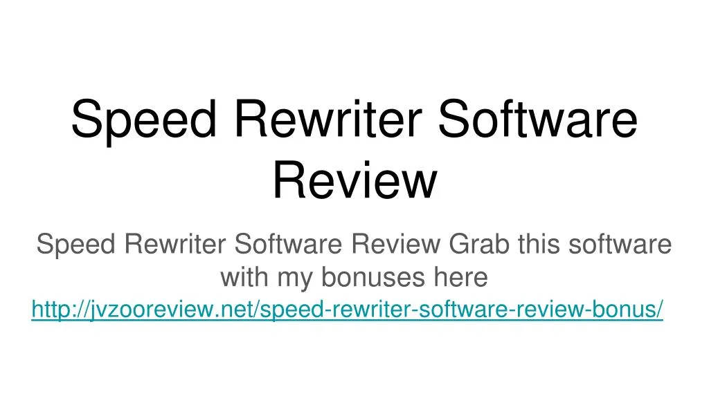 speed rewriter software review