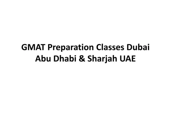 GMAT Preparation Classes Dubai Abu Dhabi & Sharjah UAE