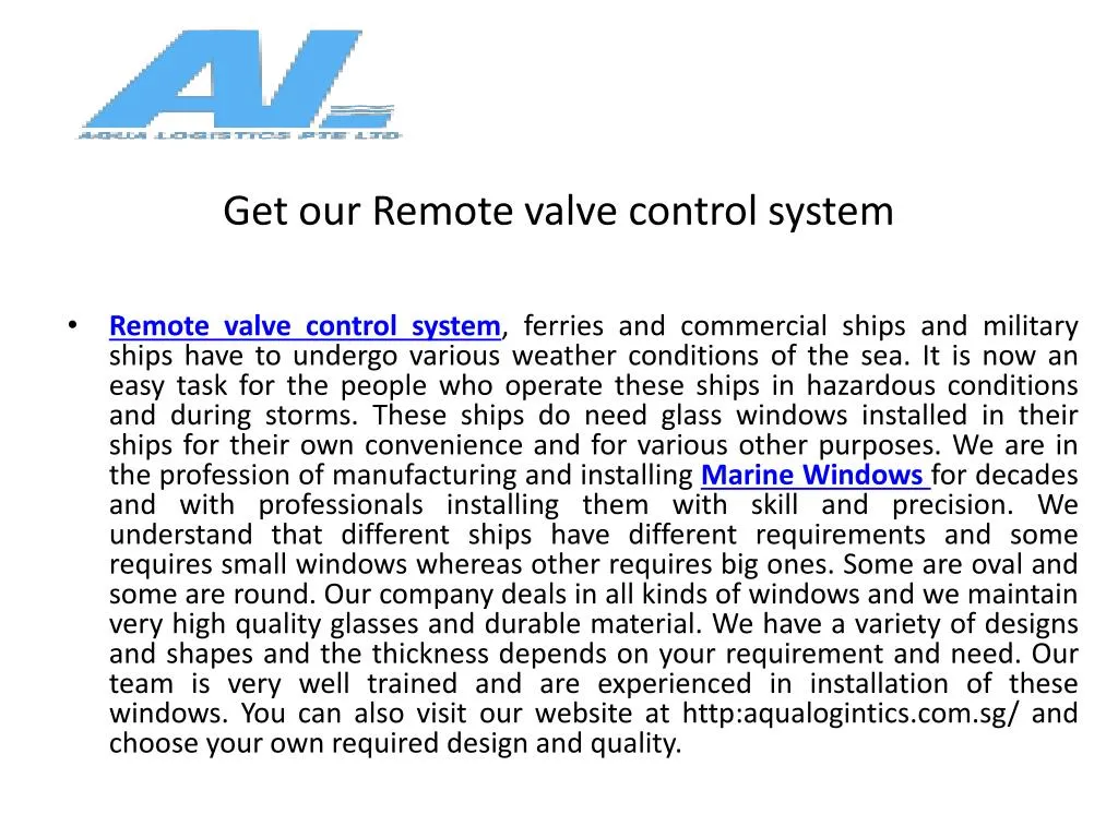 get our remote valve control system