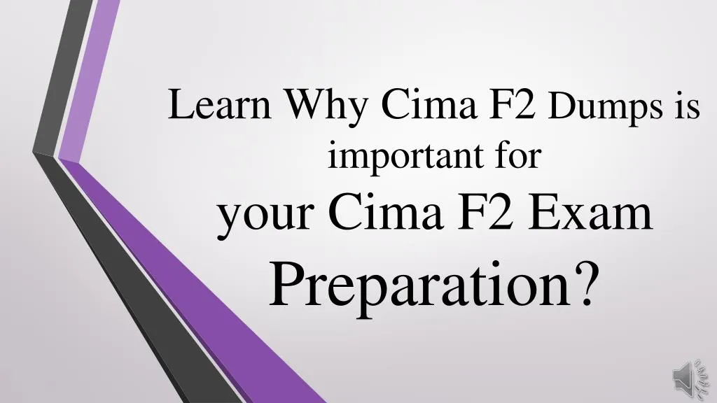 learn why cima f2 dumps is important for your