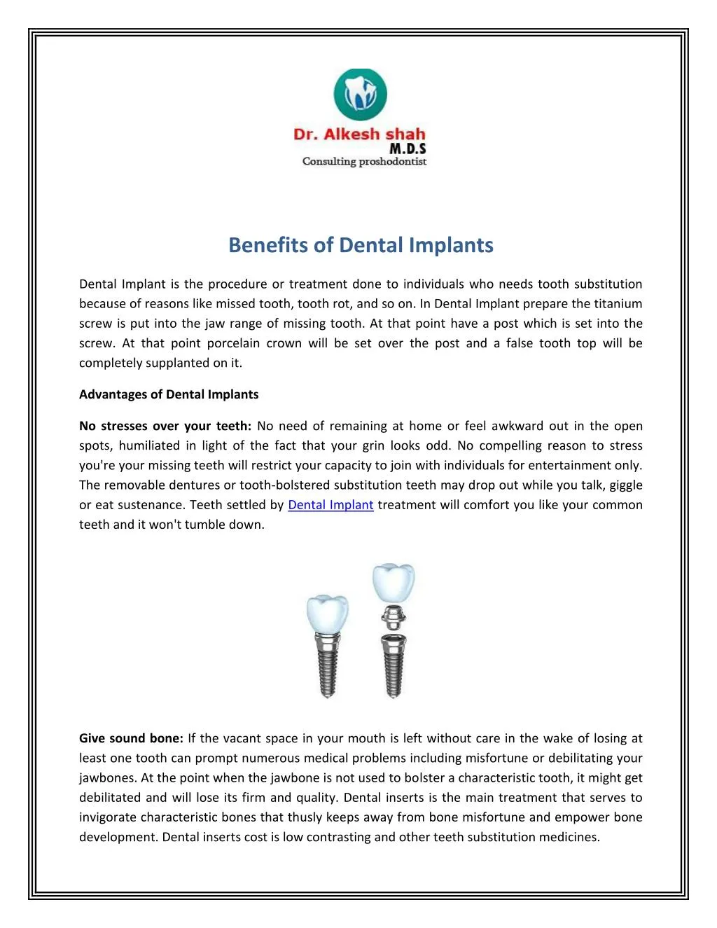 benefits of dental implants