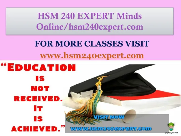 HSM 240 EXPERT Minds Online/hsm240expert.com