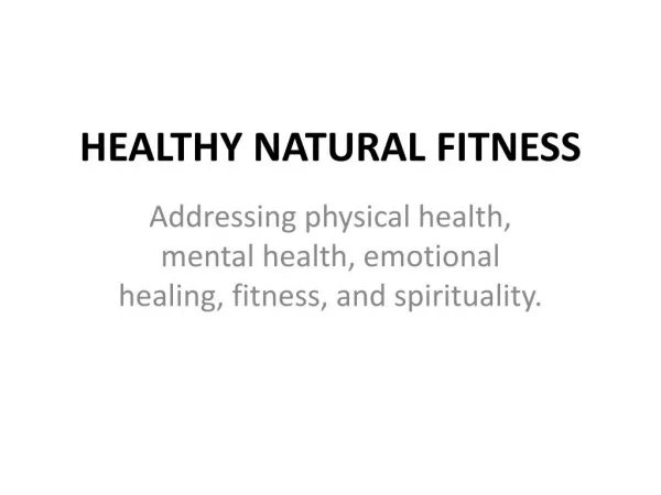 Healthy Natural Fitness