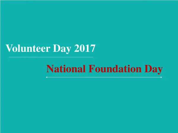 Volunteer Day 2017 - National Foundation Day