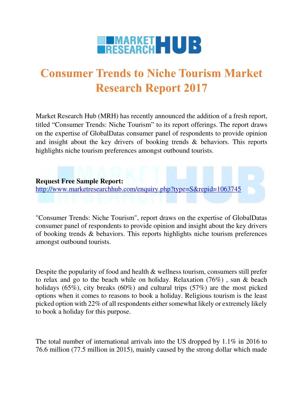 consumer trends to niche tourism market research
