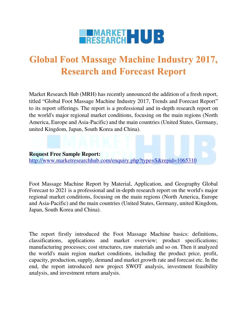 global foot massage machine industry 2017