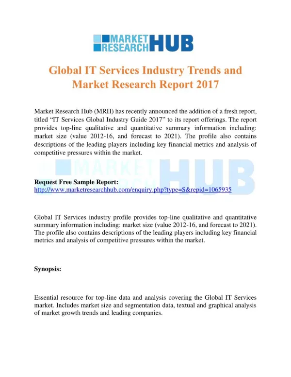 Global IT Services Industry Trends and Market Research Report 2017