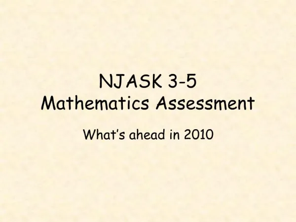 NJASK 3-5 Mathematics Assessment