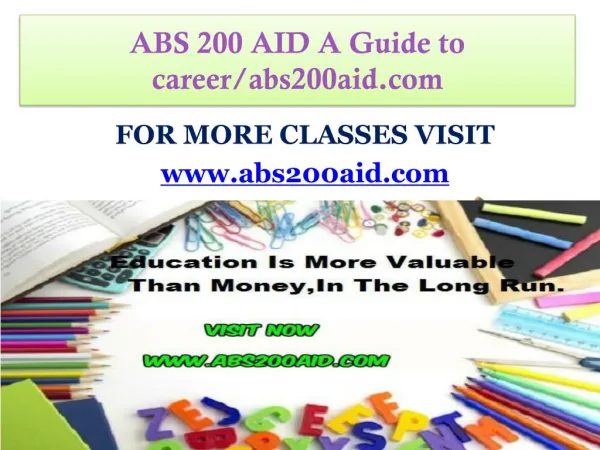 ABS 200 AID A Guide to career/abs200aid.com