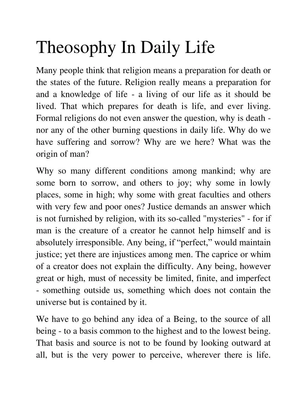 theosophy in daily life