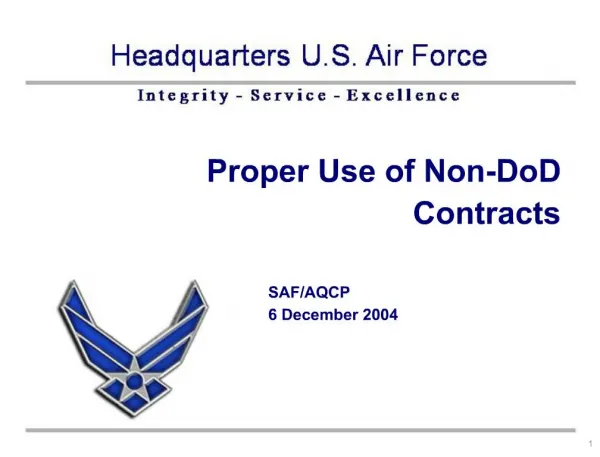 Proper Use of Non-DoD Contracts