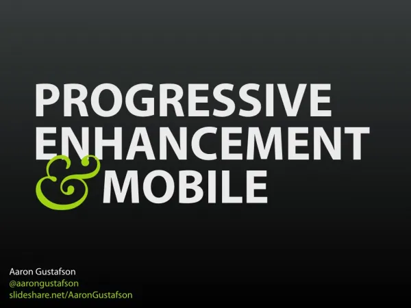 Progressive Enhancement & Mobile [Funka 2012]