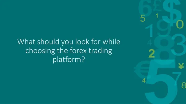 Points you should consider while choosing the forex trading platform?