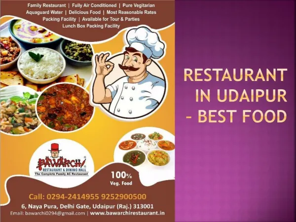 Restaurant in Udaipur - Best Food