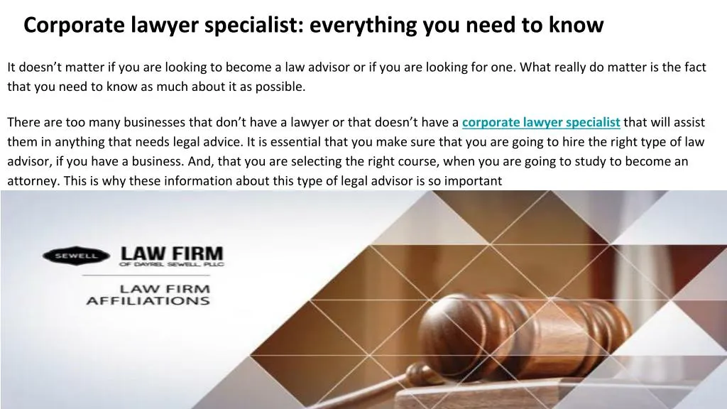 corporate lawyer specialist everything you need