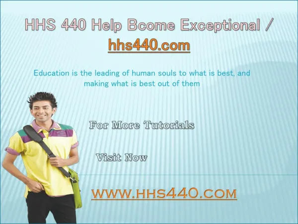 HHS 440 Help Bcome Exceptional / hhs440.com