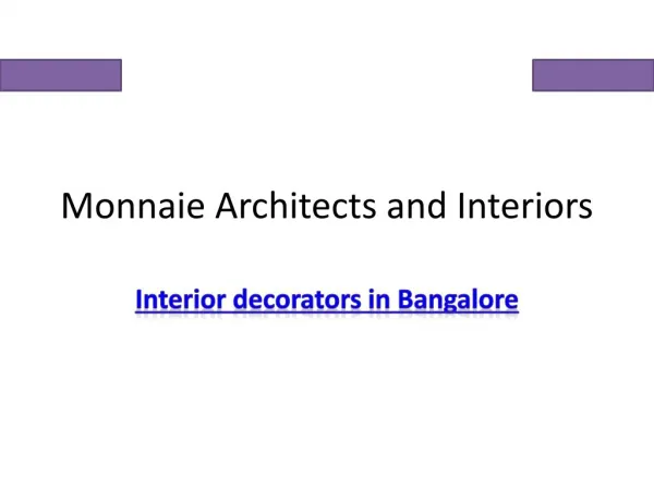 Monnaie Architects & Interiors Bangalore