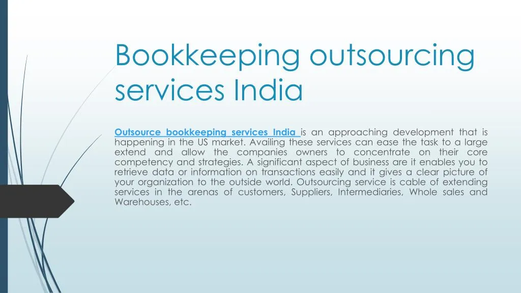 bookkeeping outsourcing services india