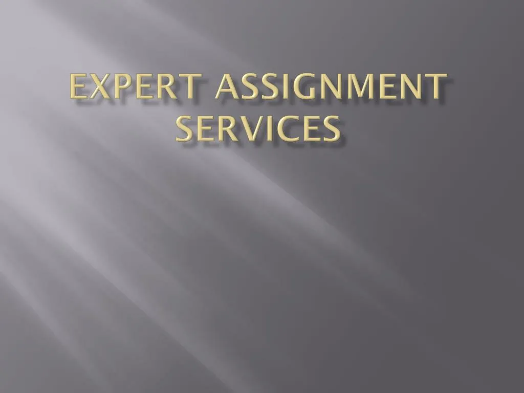 expert assignment services