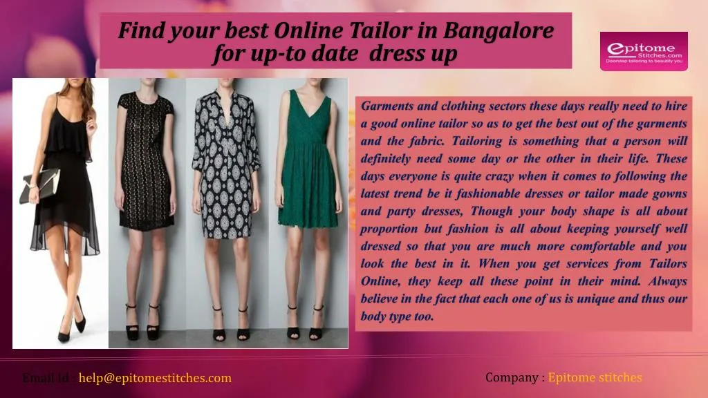 find your best online tailor in bangalore for up to date dress up