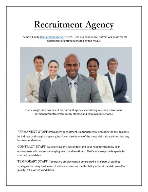 Recruitment Agency - equityinsights.co.za