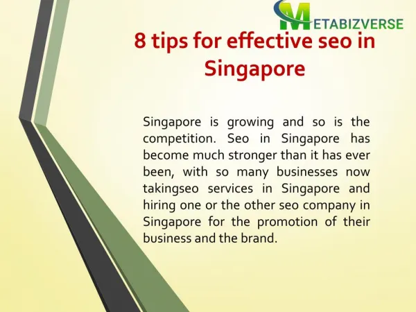 8 tips for effective seo in Singapore