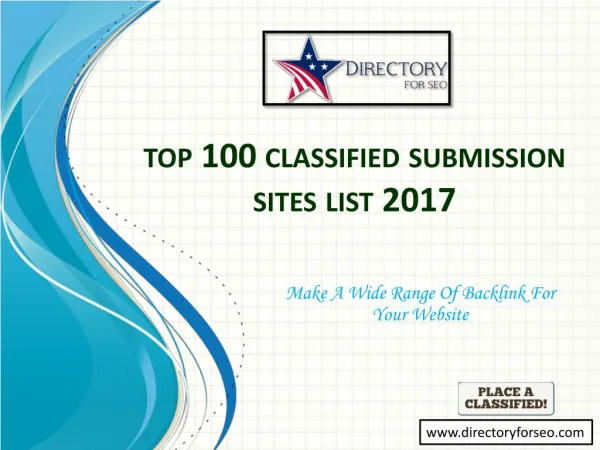 Top 100 High PR Classified sites 2017