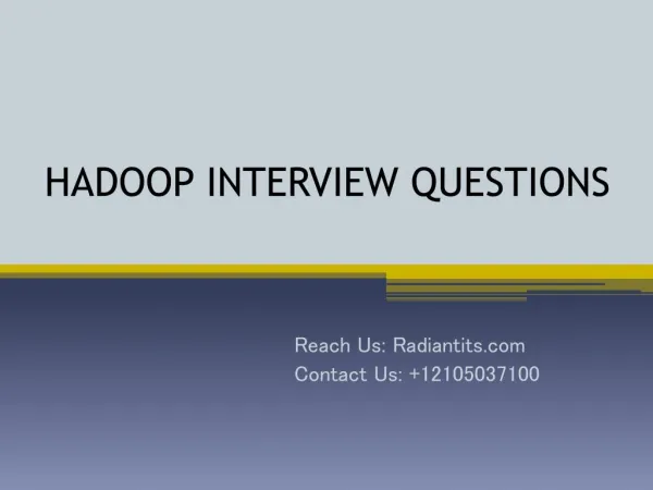 Hadoop interview questions