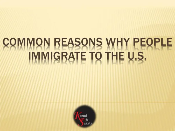 Common Reasons Why People Immigrate to the U.S