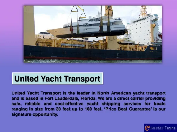 Yacht Transport Services - United Yacht Transport