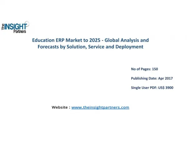Education ERP Market Share, Size, Growth & Forecast 2025 |The Insight Partners