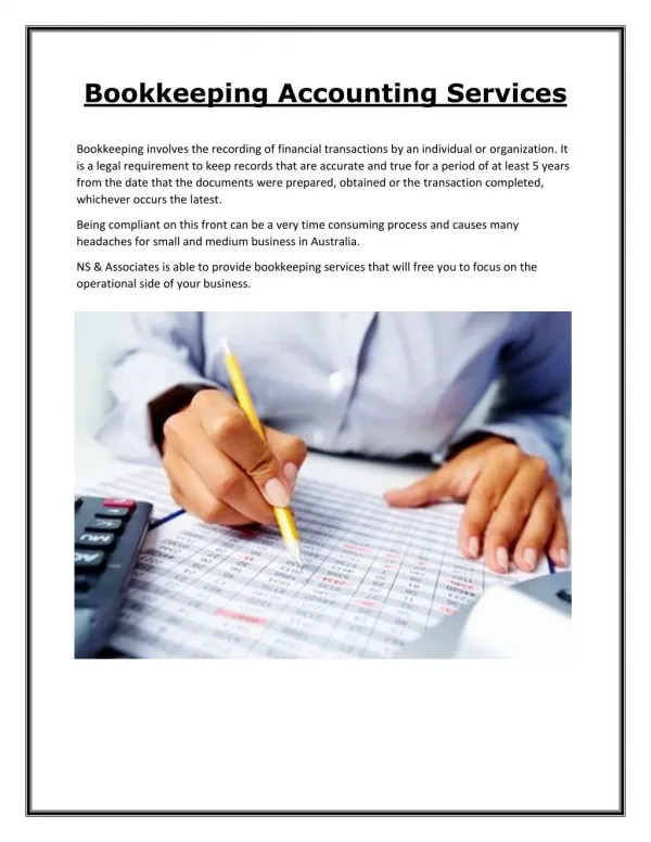 Bookkeeping Accounting Services - Nsassociates.com.au