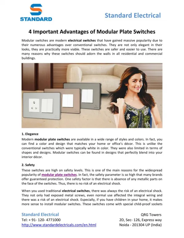 4 Important Advantages of Modular Plate Switches